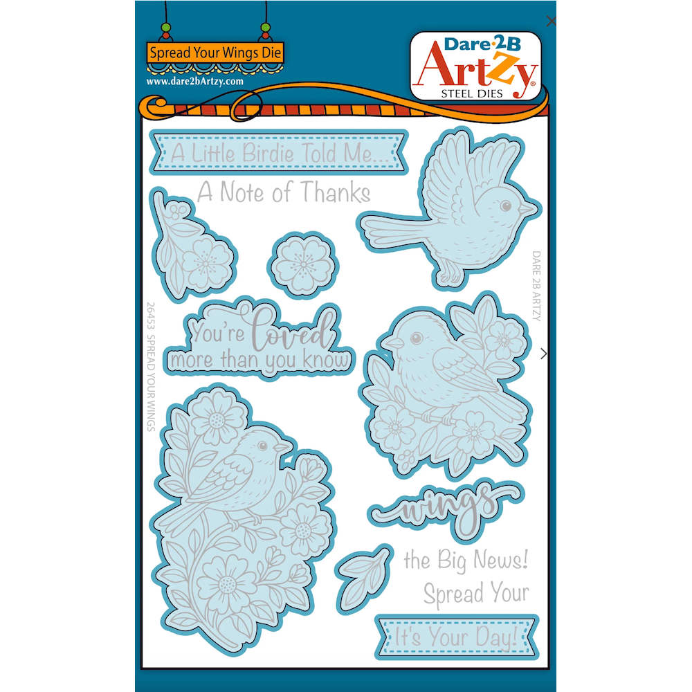Dare 2B Artzy Spread Your Wings Stamps and Dies Bundle