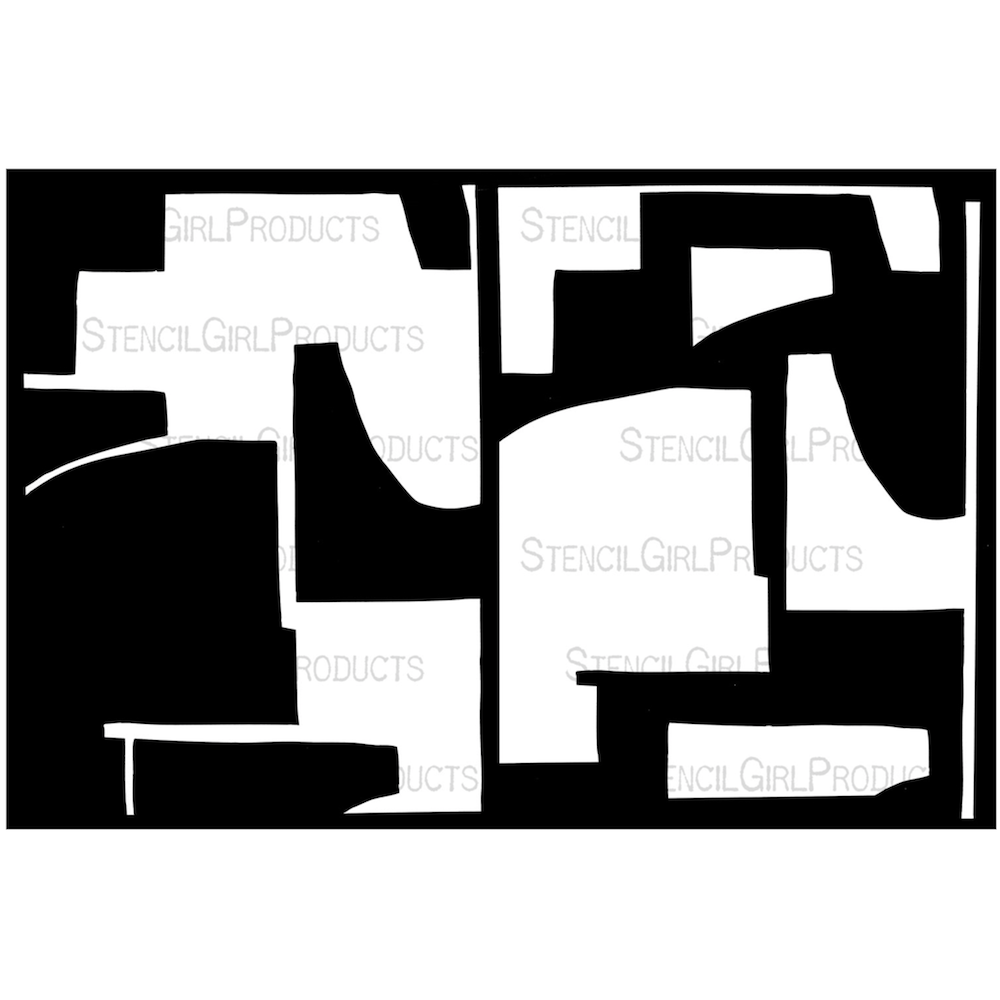 StencilGirl Abstract Block Stencil ll1090