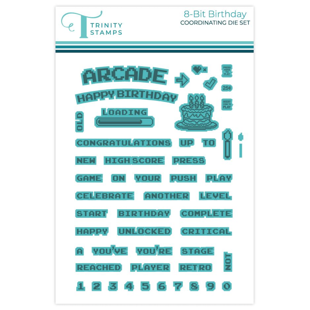 Trinity Stamps 8-Bit Birthday Stamps and Dies Bundle