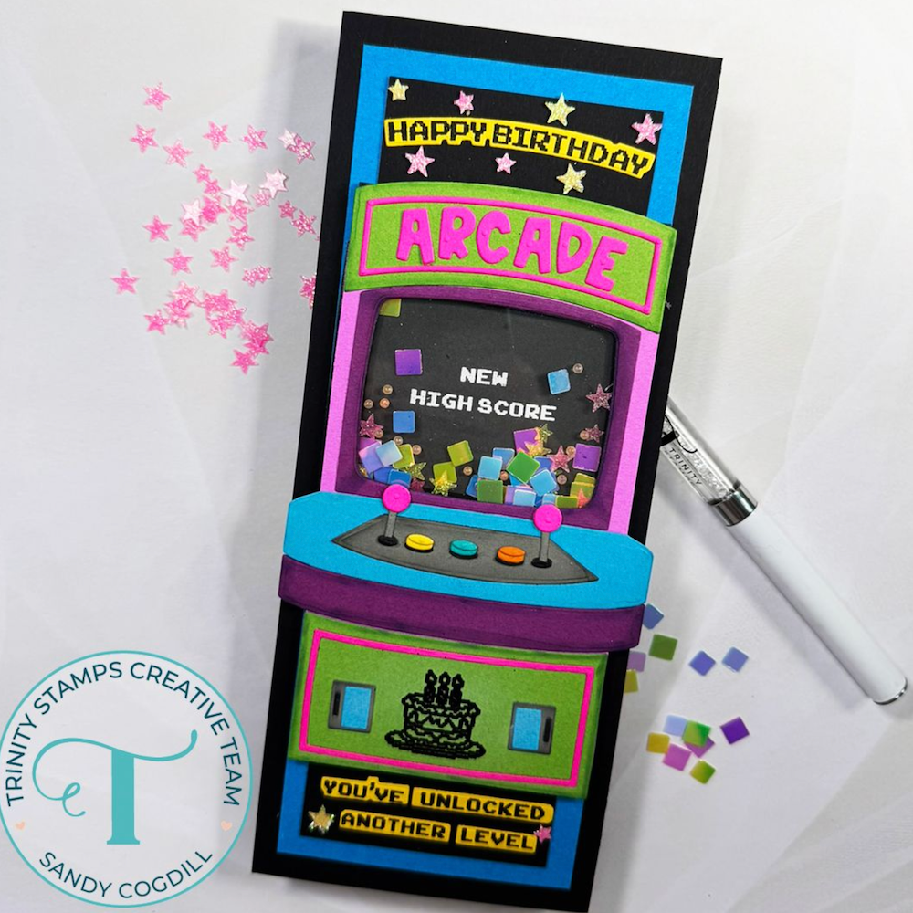 Trinity Stamps 8-Bit Birthday Stamps and Dies Bundle