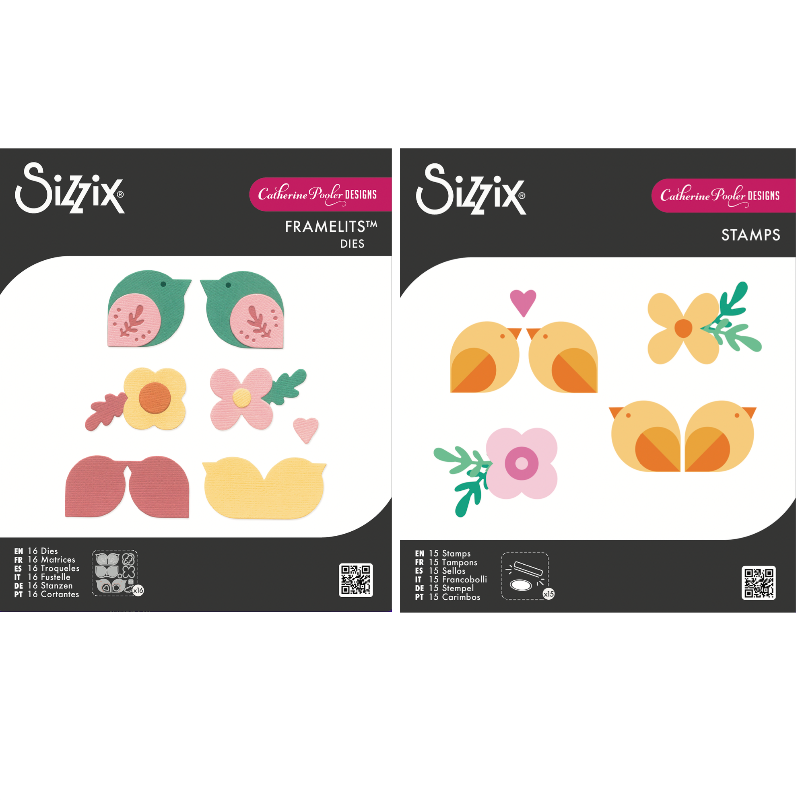 Sizzix Birds and Blooms 2 Dies and Stamps Bundle
