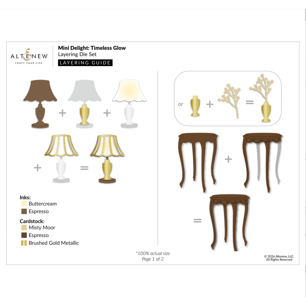Altenew Mini Delight Timeless Glow Clear Stamp and Die Set alt11330bn
