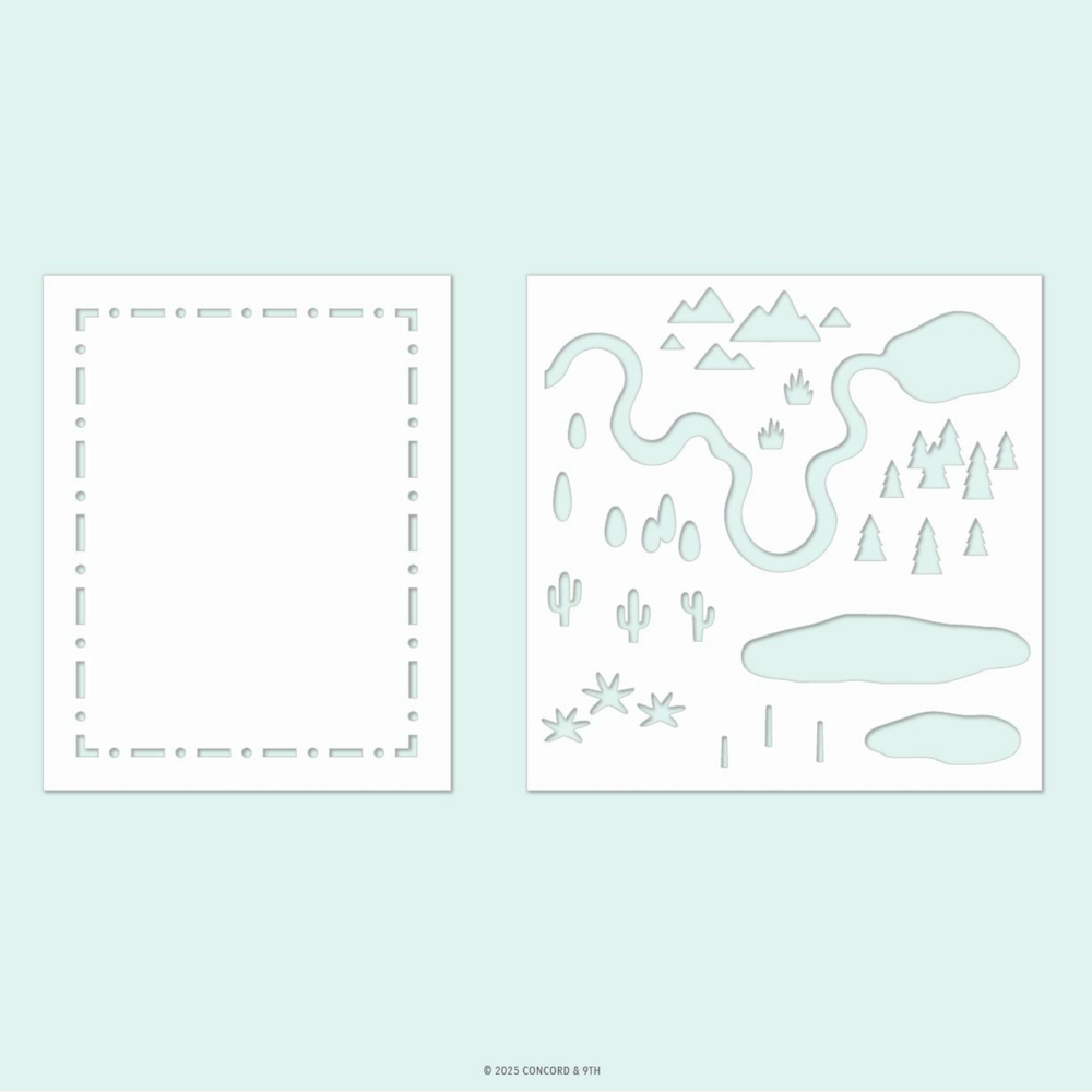 Concord & 9th Adventure Awaits Stamps Dies and Stencils Bundle