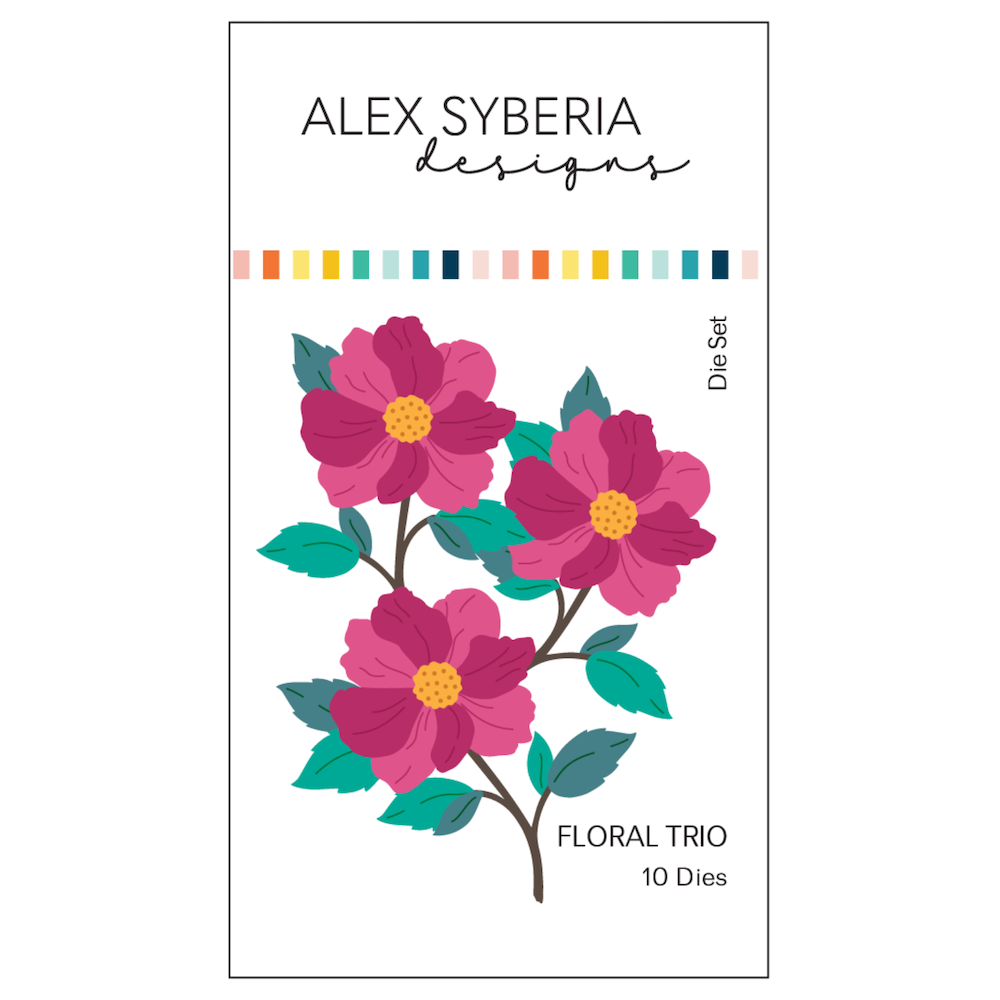 Alex Syberia Designs Floral Trio Press Plate Stencils and Dies Bundle