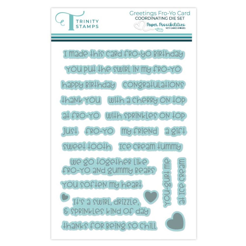 Trinity Stamps Greetings Fro-Yo Card Die Set 260607-tcd