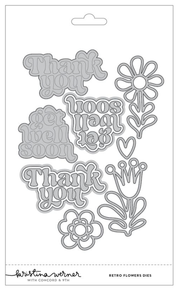 Concord & 9th Kristina Werner Retro Flowers Stamps Dies and Stencils Bundle