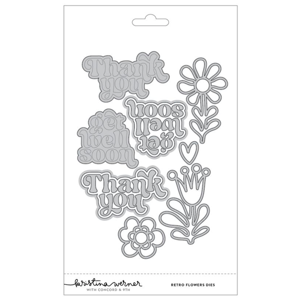 Concord & 9th Kristina Werner Retro Flowers Die Set kw1323 – Simon
