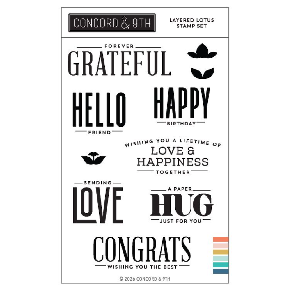 Concord & 9th Layered Lotus Clear Stamp Set 13001