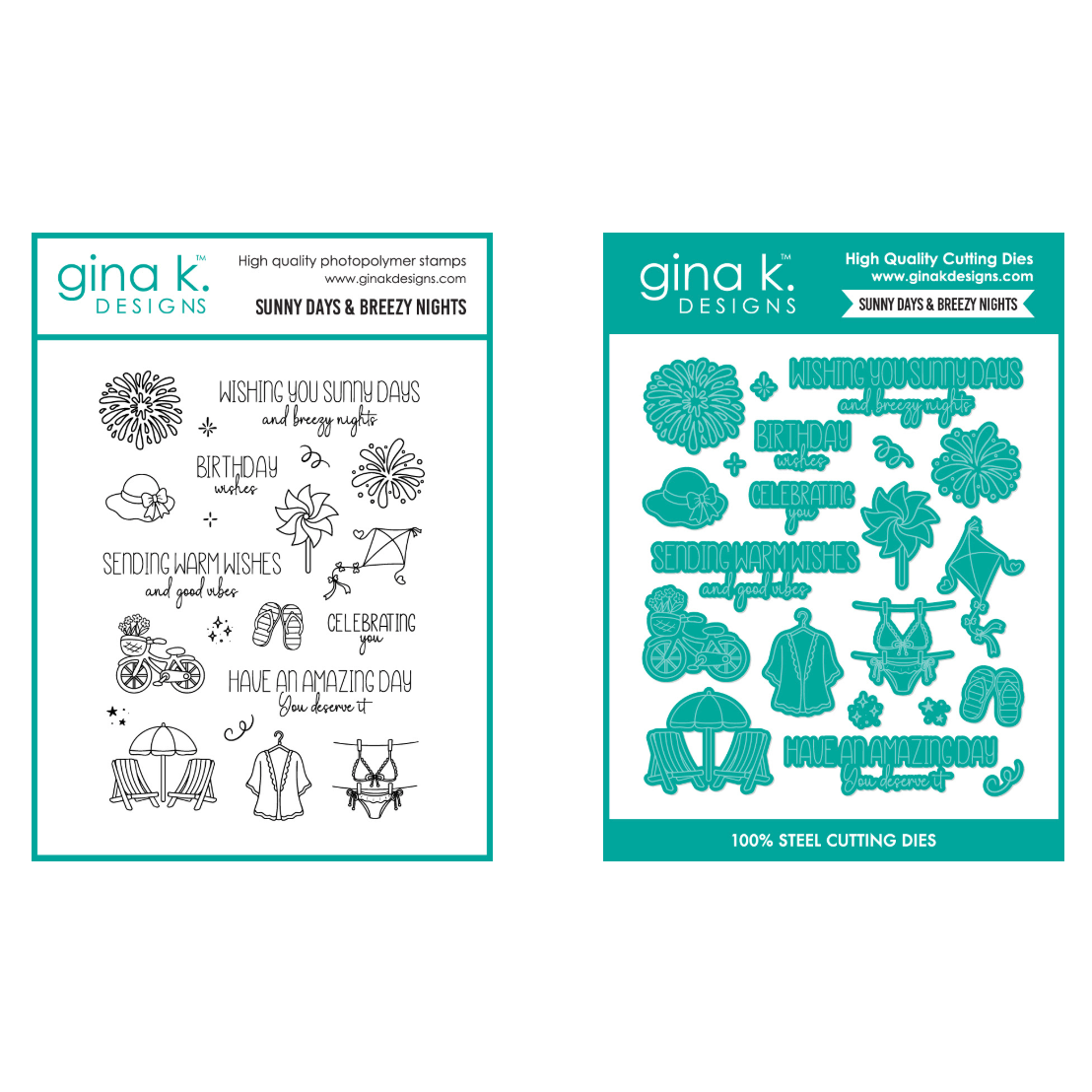 PREORDER Gina K Designs Sunny Days and Breezy Nights Stamps and Dies