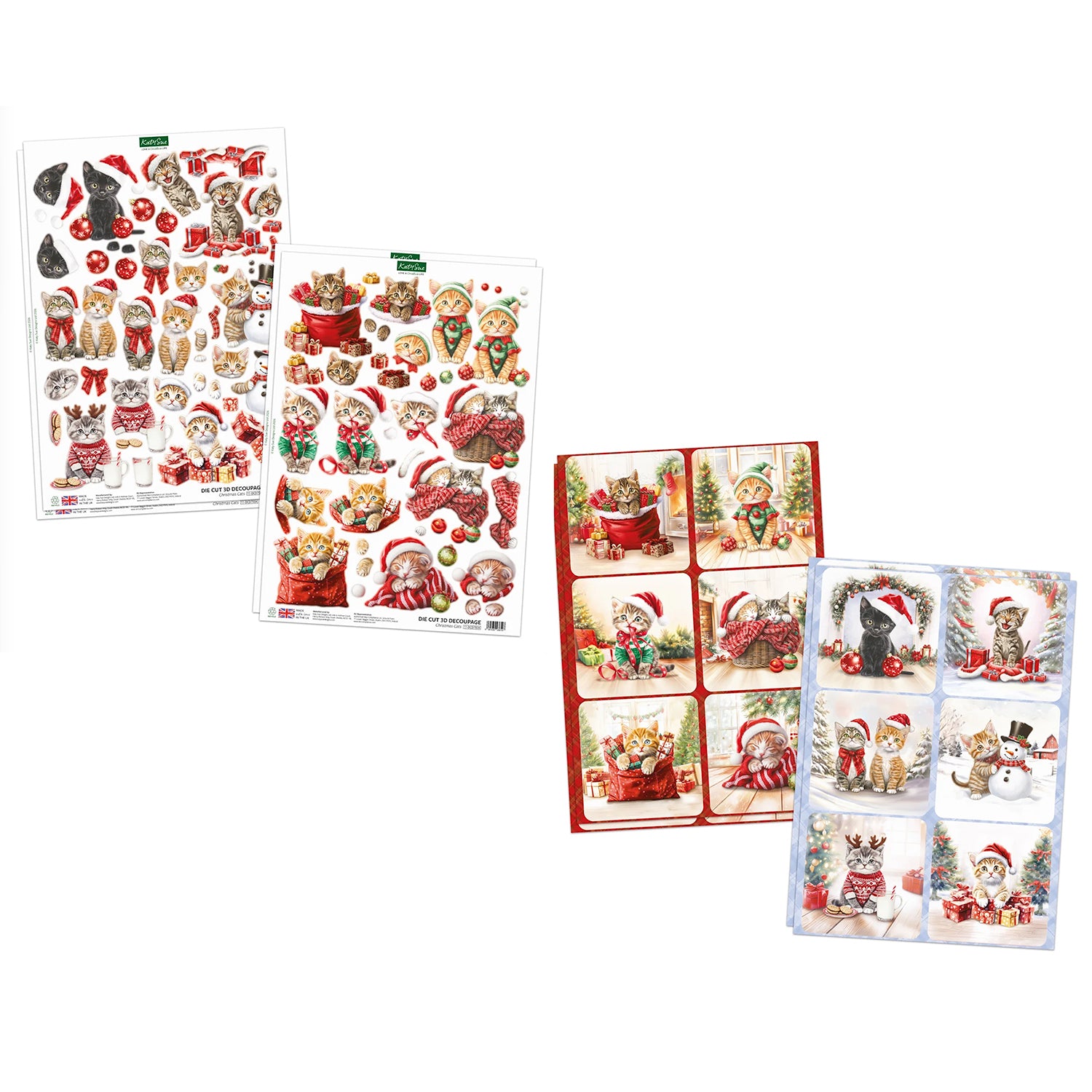 Katy Sue Designs Christmas Cats Die Cut Topper and Decoupage Collection 11-dcd7004