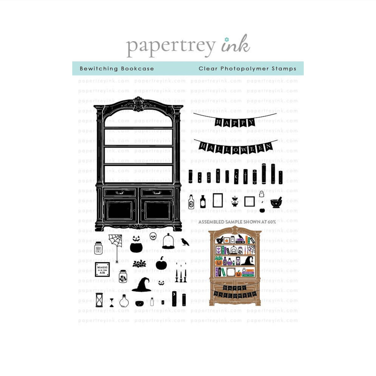 Papertrey Ink Bewitching Bookcase Clear Stamp and Die Set