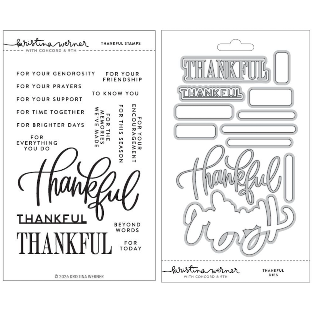 Concord & 9th Kristina Werner Thankful Stamps and Dies Bundle