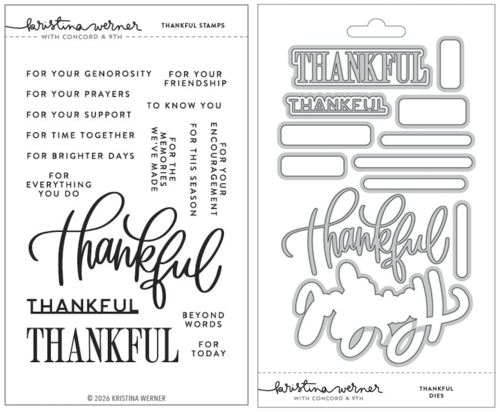 Concord & 9th Kristina Werner Thankful Stamps and Dies Bundle