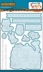 Dare 2B Artzy Woodland Teapot Cottage Stamps and Dies Bundle