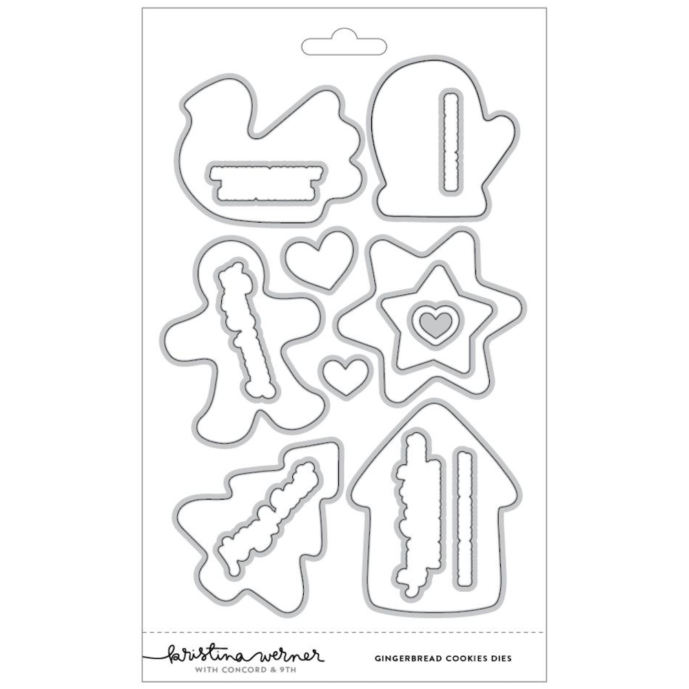 Concord & 9th Kristina Werner Gingerbread Cookies Stamps Dies and Stencil Bundle