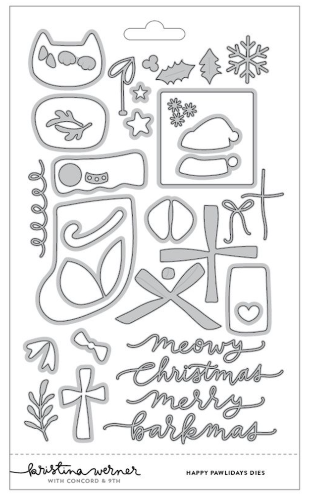 Concord & 9th Kristina Werner Happy Pawlidays Stamps and Dies Bundle
