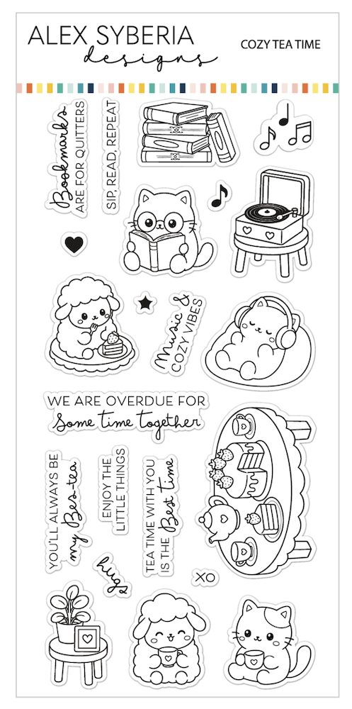 Alex Syberia Designs Cozy Tea Time Clear Stamp Set asd-sta-242
