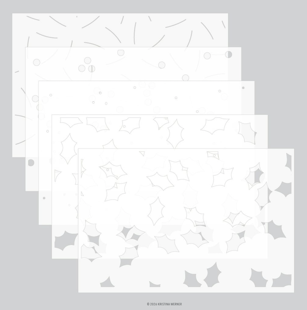 Concord & 9th Kristina Werner Merry Berries and Leaves Stamps Dies and Stencils Bundle