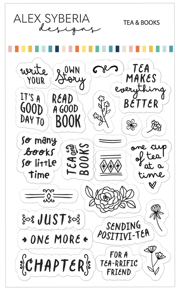 Alex Syberia Designs Tea & Books Clear Stamp Set asd-sta-237