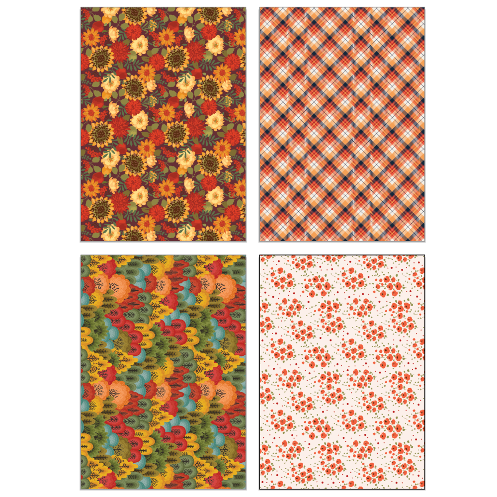 Honey Bee Fall Is In The Air 6 x 8.5 Paper Pad hbpa-058 Elegant Autumn Patterns
