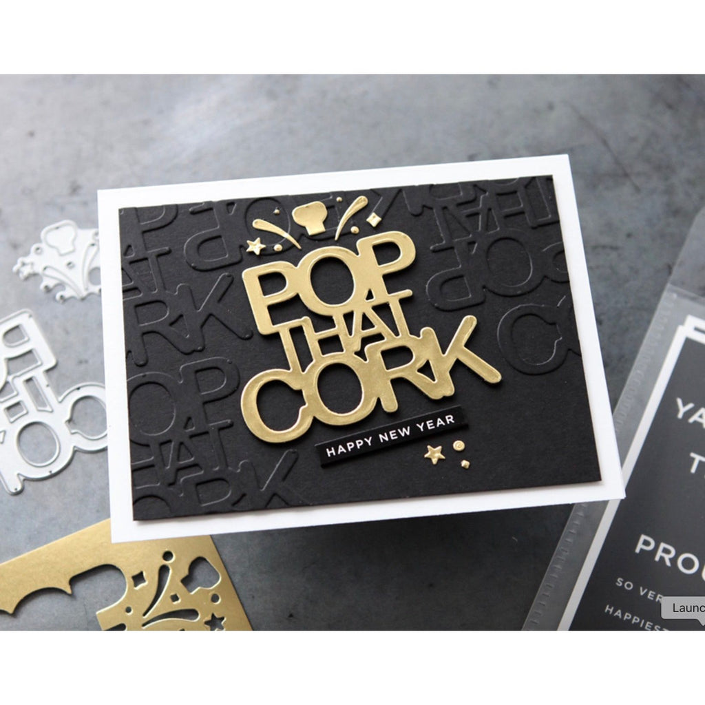 CZ Design Pop That Cork Wafer Dies czd251 DieCember New Years Card | color-code:ALT02