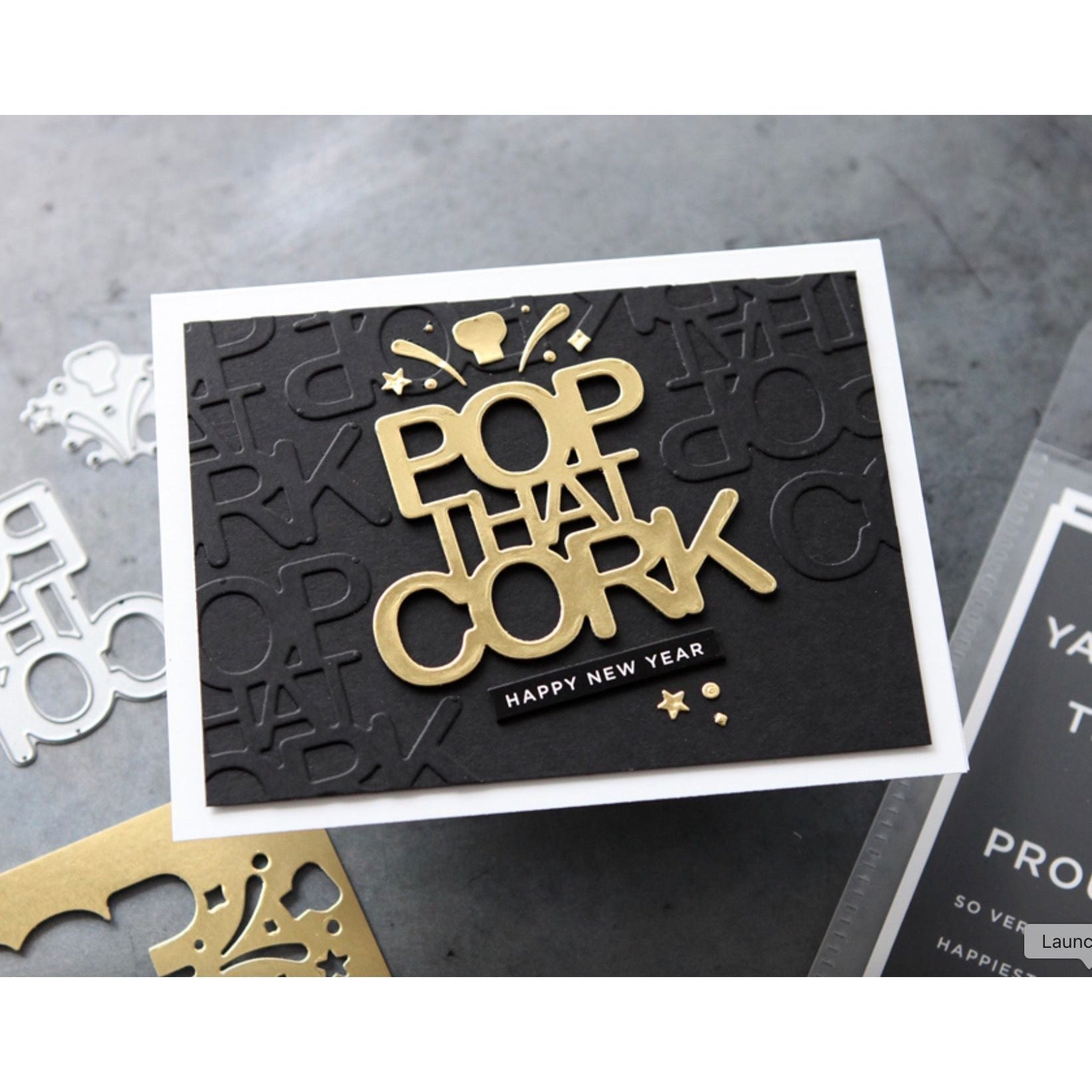 CZ Design Pop That Cork Wafer Dies czd251 DieCember New Years Card | color-code:ALT02