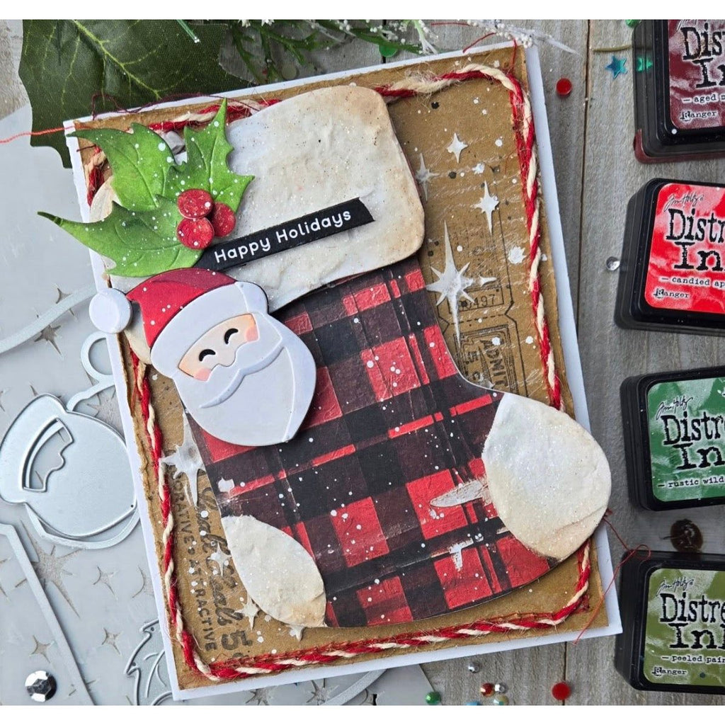 Simon Says Stamp Stocking Gift Card Holder Wafer Dies 1205sd DieCember Christmas Card