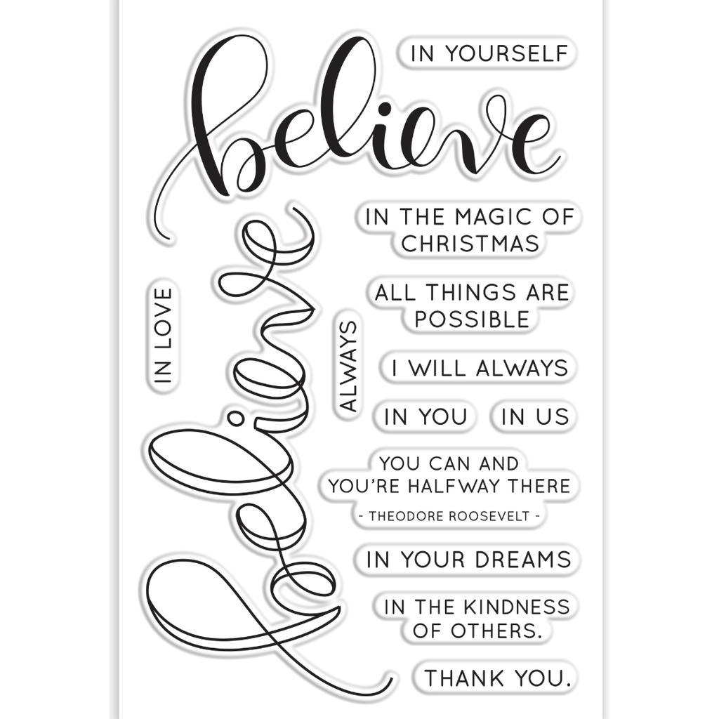 Simon Says Clear Stamps BELIEVE SSS101654