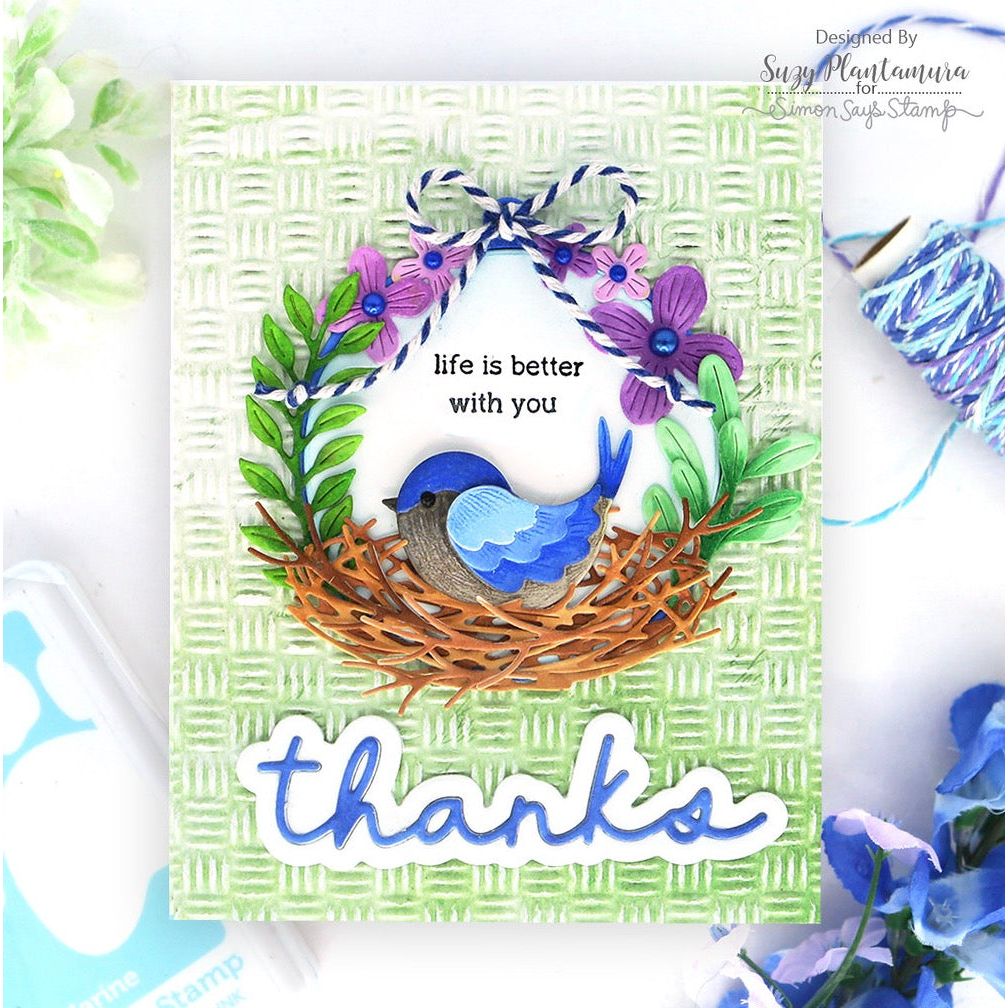 Simon Says Stamp Rustic Nest Wafer Dies s981 DieCember Thanks Card | color-code:ALT05