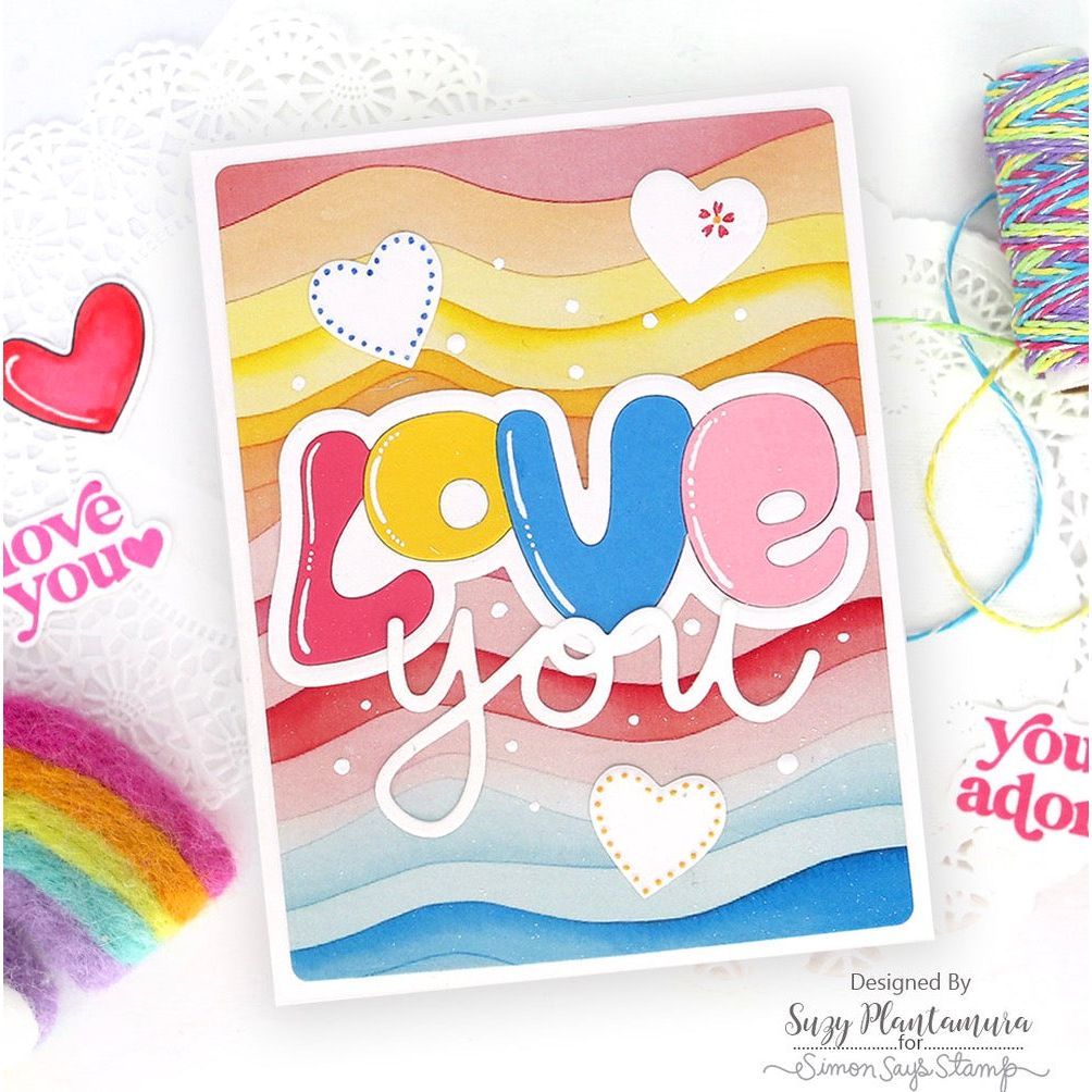 Simon Says Stamp Groovy Love Wafer Dies 1235sd To Love Love You Card | color-code:ALT03