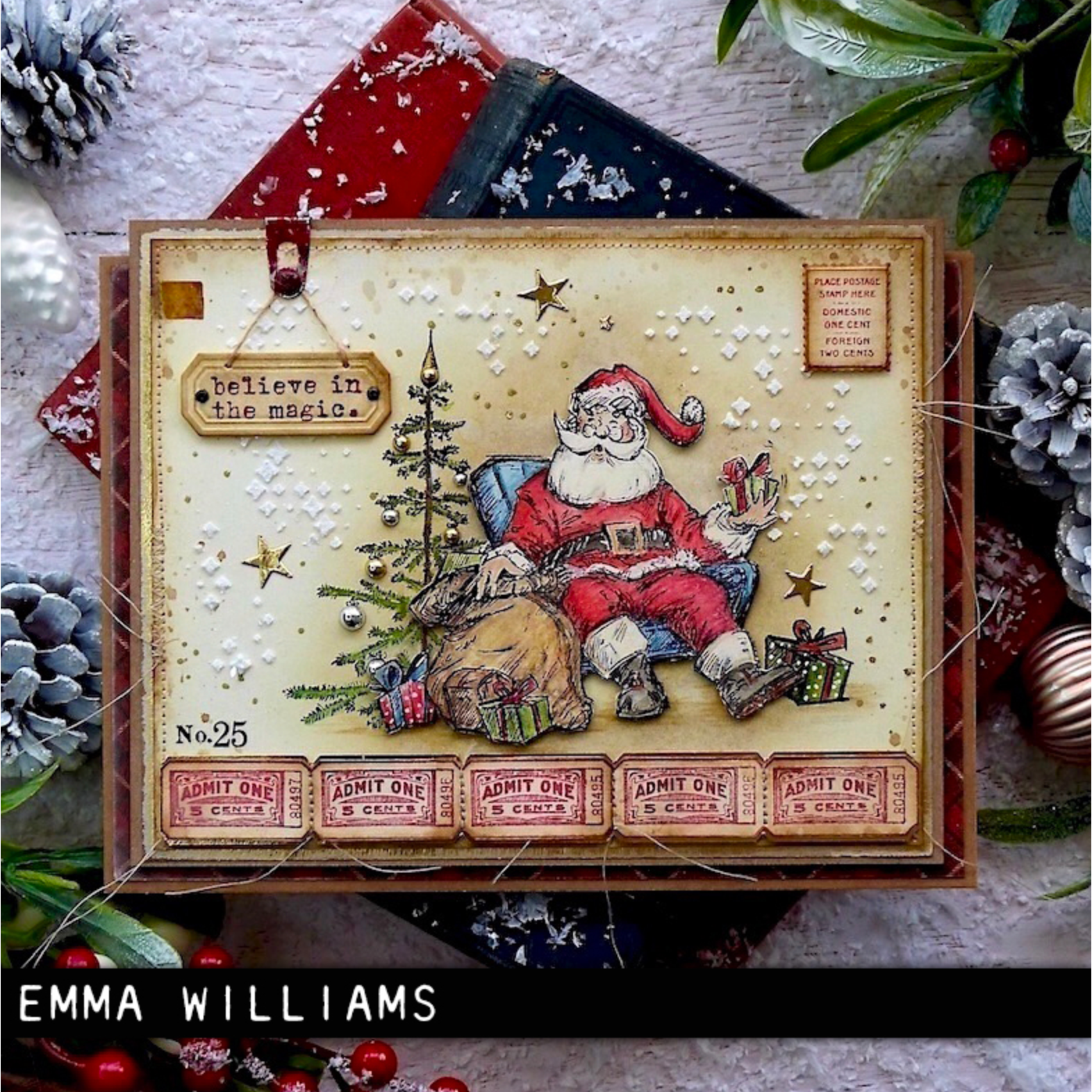 洋書 50years ofChristmasTables Tim Holtz Cling Rubber Stamps CHRISTMAS BLUEPRINT CMS135
