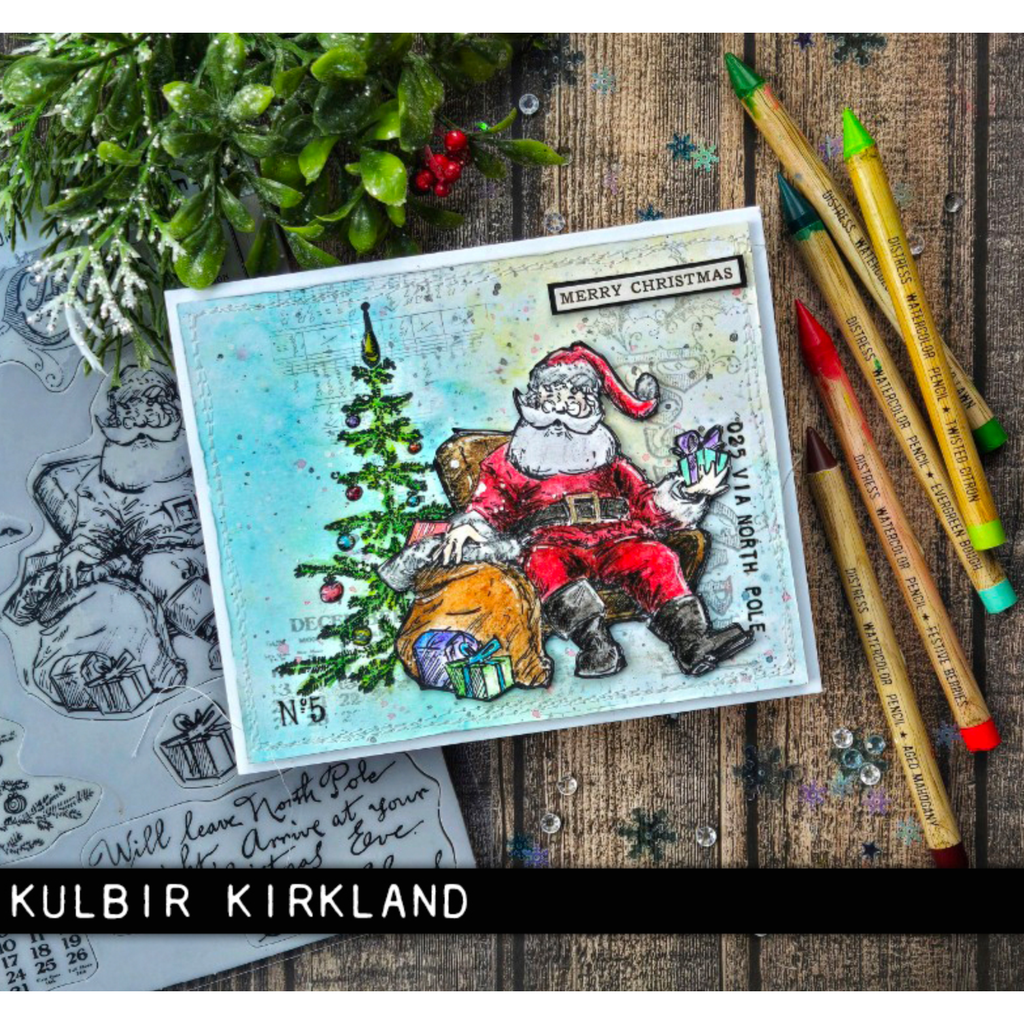 Tim Holtz Cling Rubber Stamps Santa Visit cms500