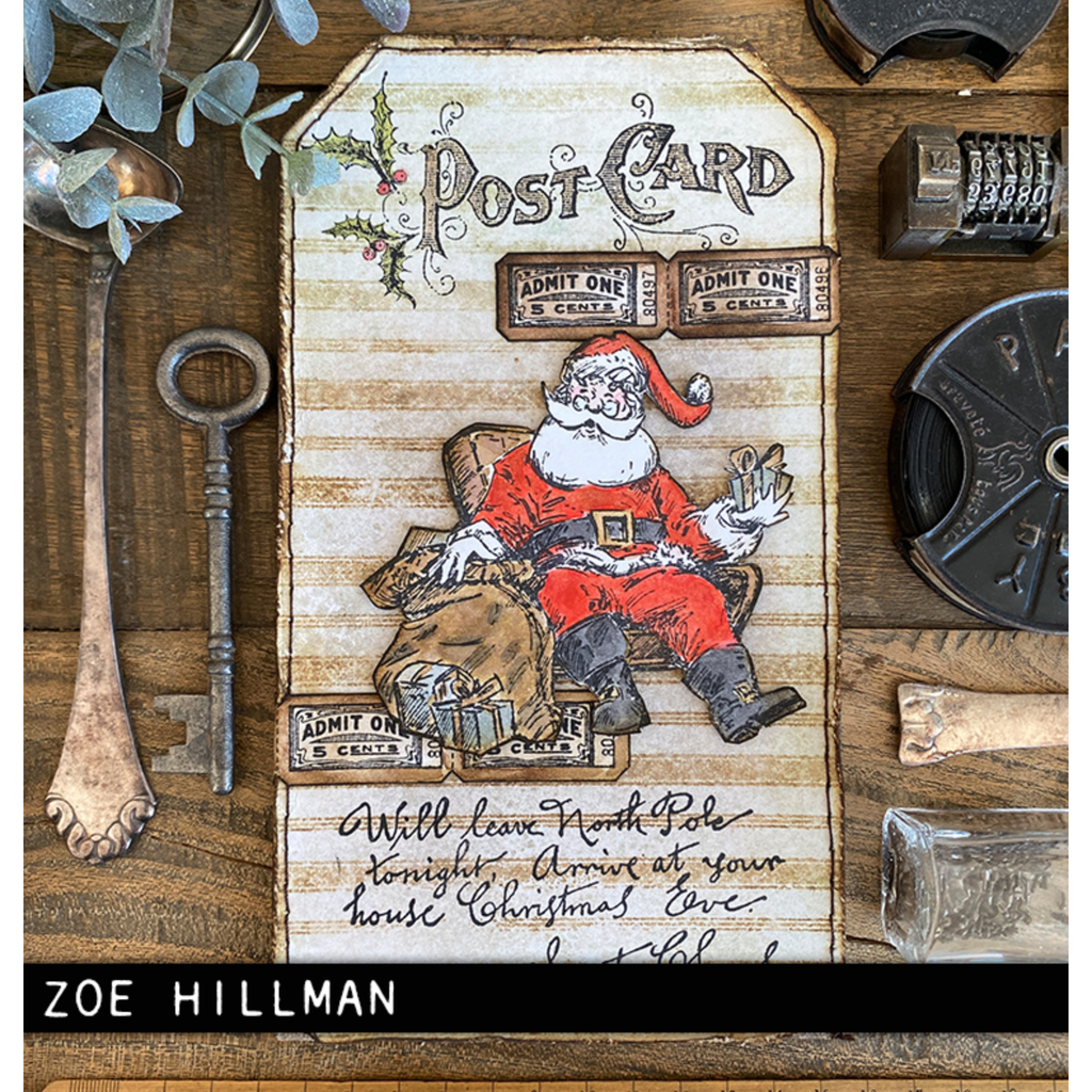 Tim Holtz Cling Rubber Stamps Santa Visit cms500