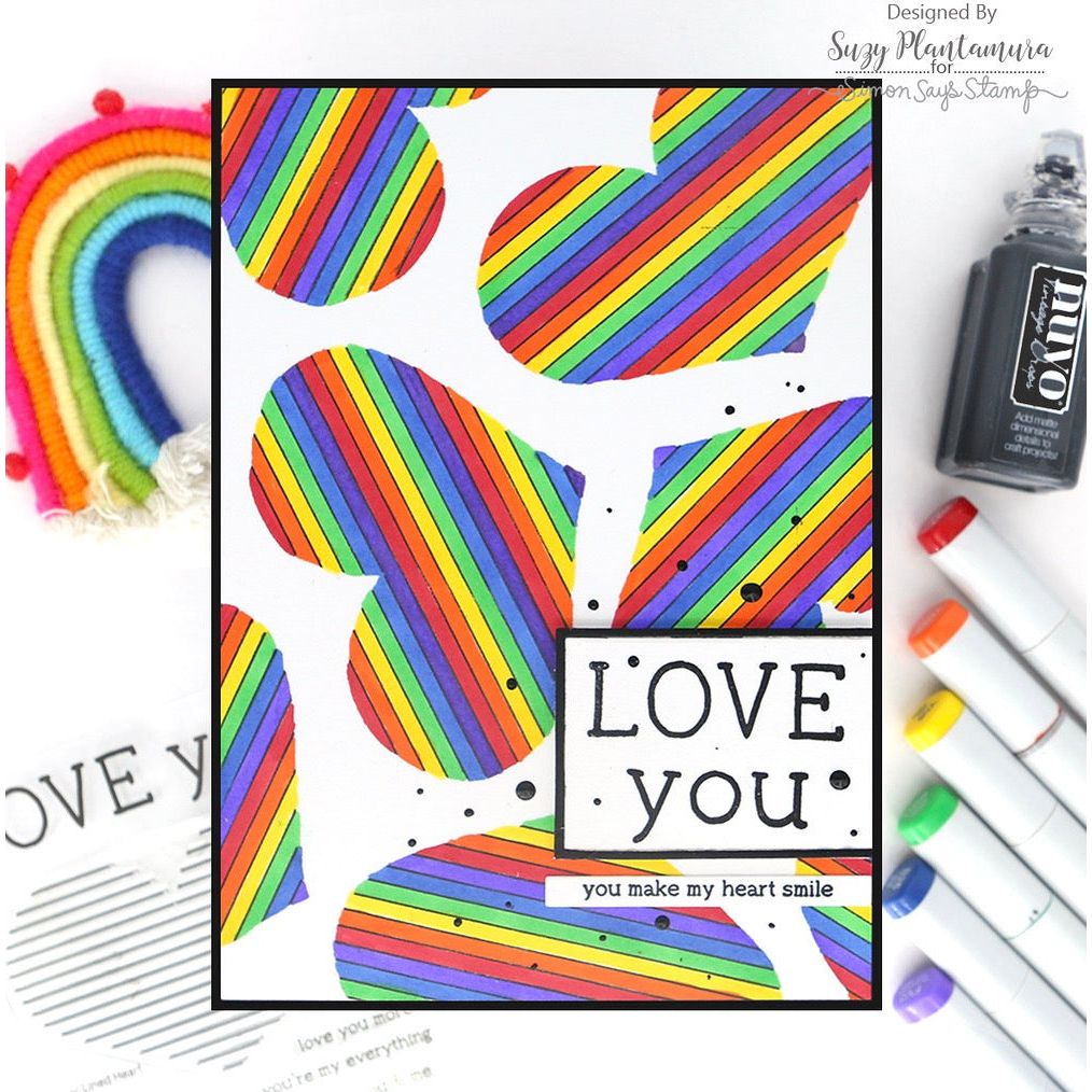 Simon Says Clear Stamps Lined Heart 3150ssc To Be Loved Love Card | color-code:ALT05