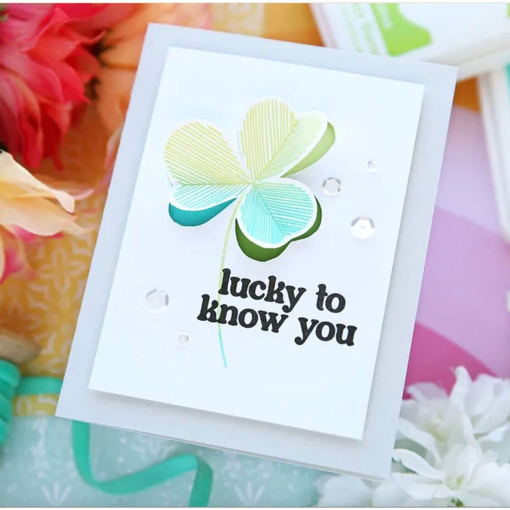 Simon Says Clear Stamps Sketched Clovers 2168msc To Be Loved St. Patrick's Day Card | color-code:ALT07