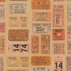 Tim Holtz Fabric By The Yard Orange Tickets pwth232 Eclectic Elements Palette
