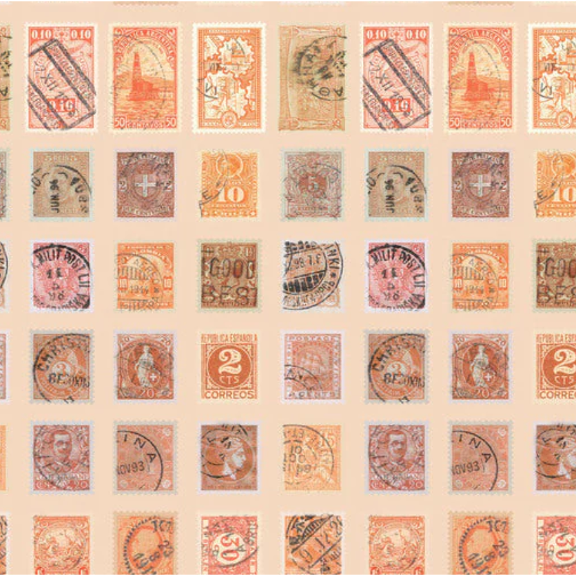 Tim Holtz Fabric By The Yard Orange Stamps pwth231 Eclectic Elements Palette