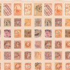 Tim Holtz Fabric By The Yard Orange Stamps pwth231 Eclectic Elements Palette