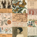 Tim Holtz Fabric By The Yard Orange Collage pwth230 Eclectic Elements Palette