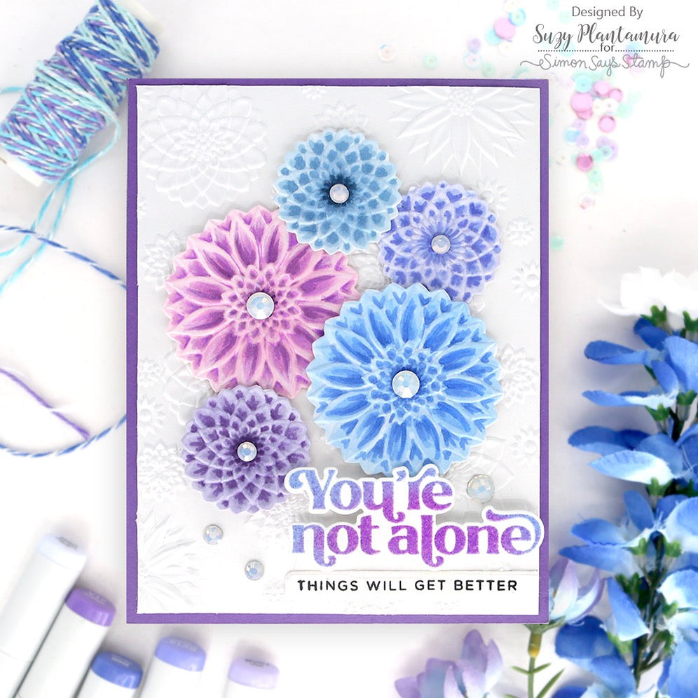 Simon Says Embossing Folders and Cutting Dies Spinning Blossoms sfd453 DieCember Encouragement Card | color-code:ALT02