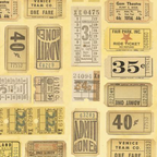 Tim Holtz Fabric By The Yard Yellow Tickets pwth242 Eclectic Elements Palette