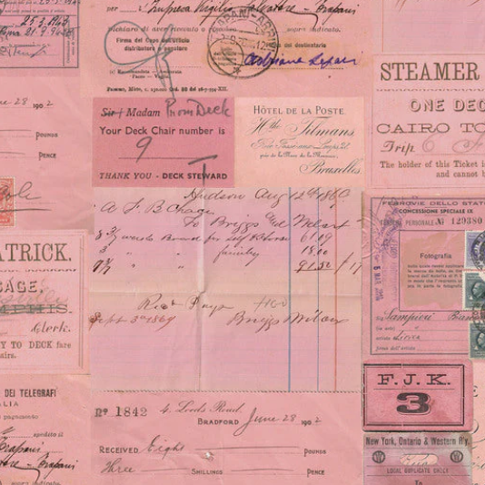 Tim Holtz Fabric By The Yard Pink Ephemera pwth215 Eclectic Elements Palette