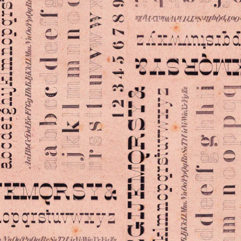 Tim Holtz Fabric By The Yard Pink Typography pwth214 Eclectic Elements Palette