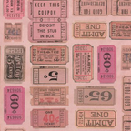 Tim Holtz Fabric By The Yard Pink Tickets pwth212 Eclectic Elements Palette