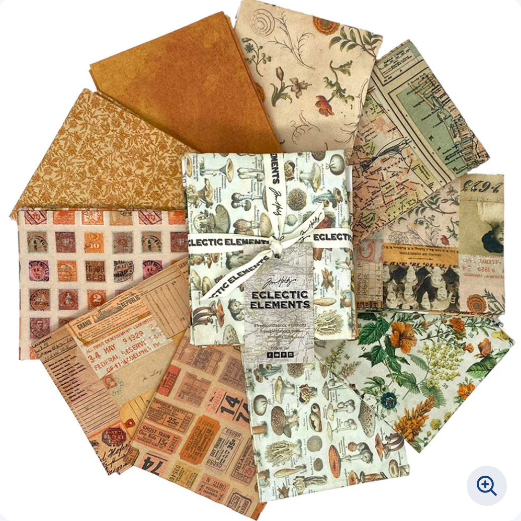 Tim Holtz Fabric Palette Fat Quarters Bundle Pink Red Orange And Yellow