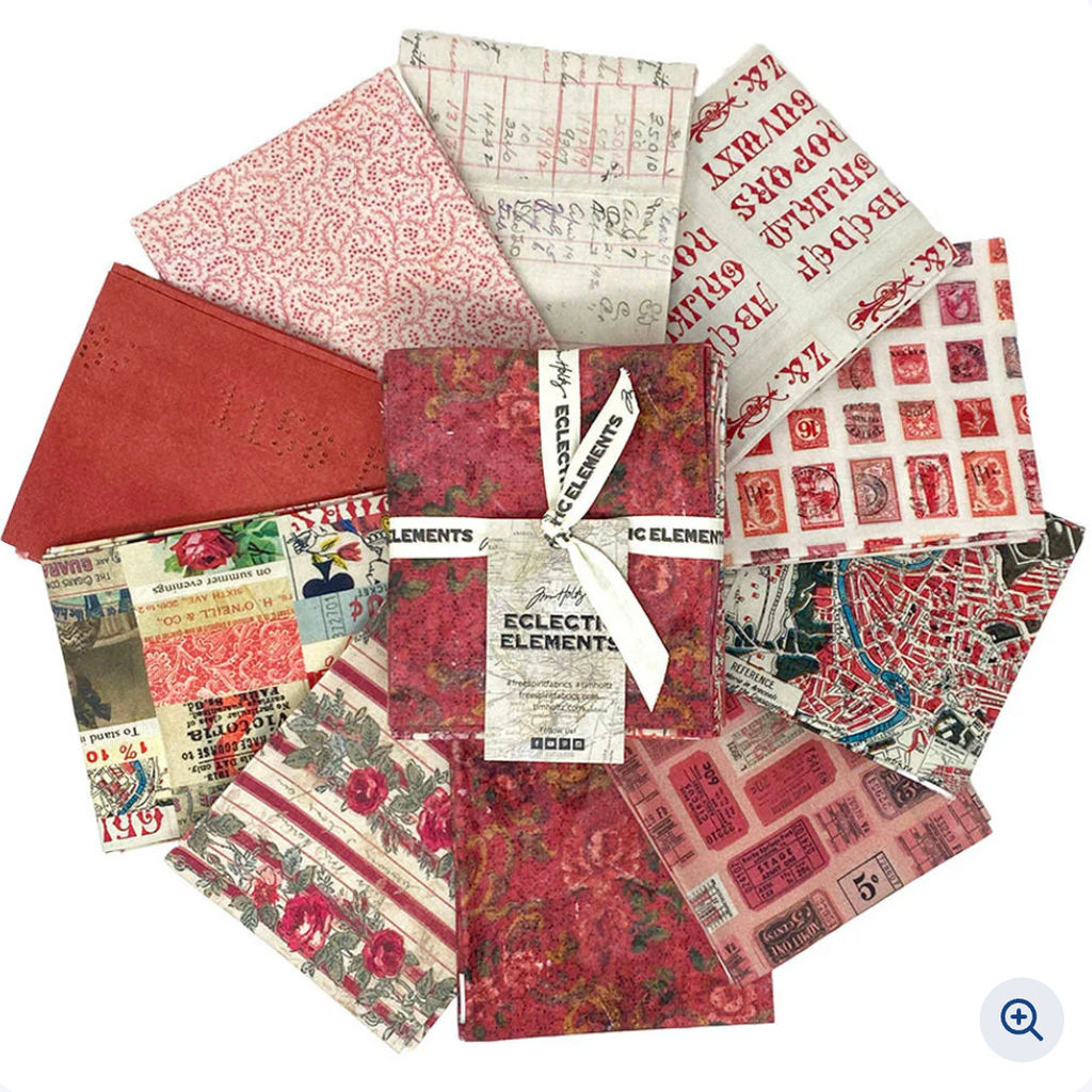 Tim Holtz Fabric Palette Fat Quarters Bundle Pink Red Orange And Yellow