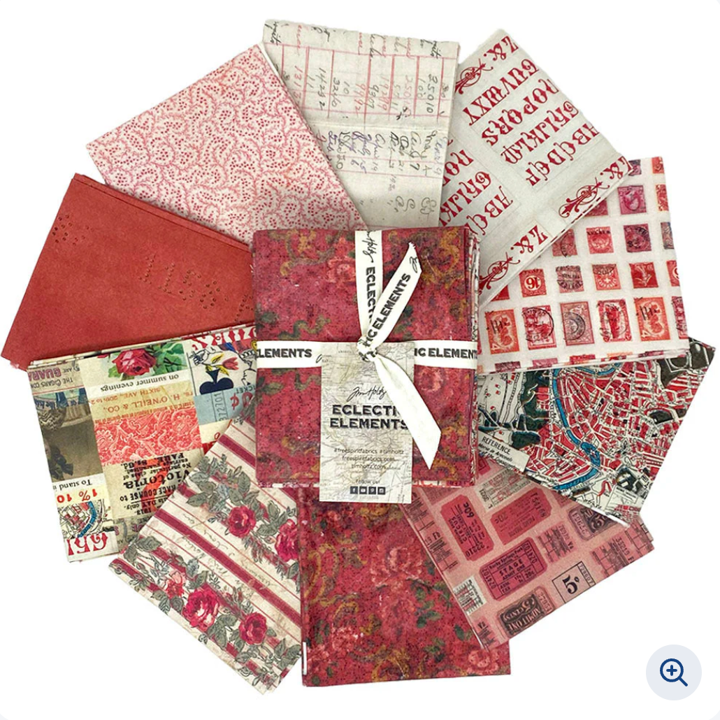 Tim Holtz Fabric Palette Fat Quarters Bundle Pink Red Orange And Yellow