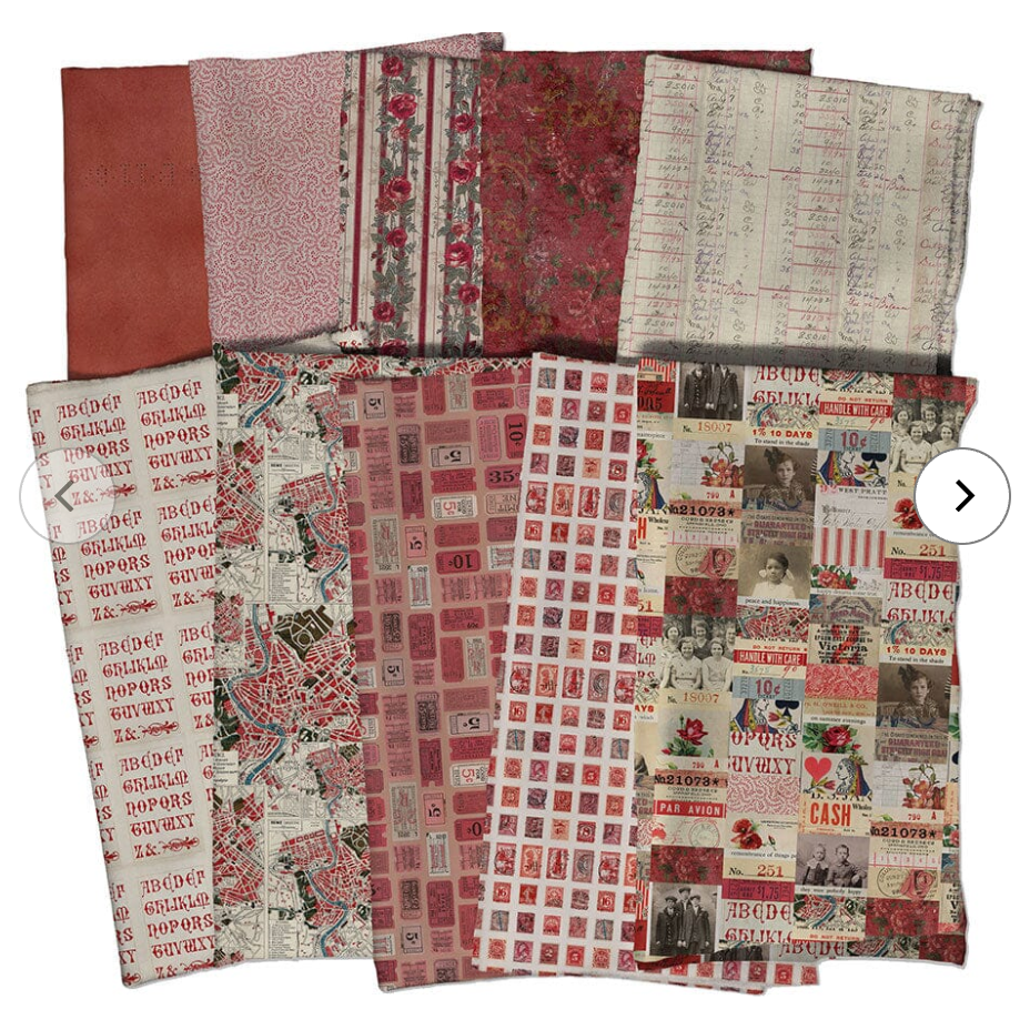 Tim Holtz Fabric Palette Red Bundle of 10 Fat Quarters