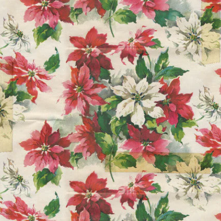 Tim Holtz Eclectic Elements Holidays Past Flannel Fabric By The Yard Poinsettia Print