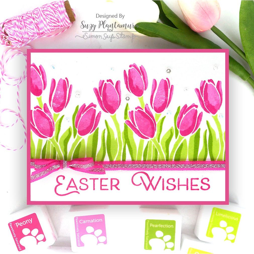 Simon Says Stamp! Simon Says Clear Stamps LAYERED TULIPS sss202121 Easter Card | color-code:ALT02